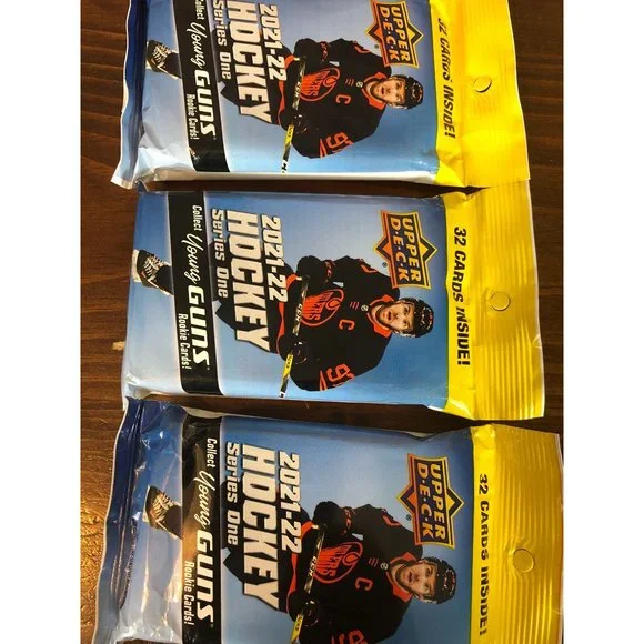 2021-22 Upper Deck NHL Young Guns Series One Cello Packs (Qty: 3) - Picture 3 of 4